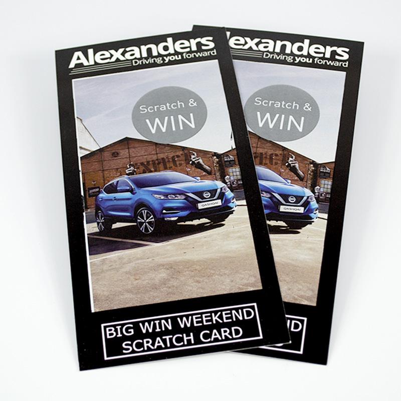 scratch card alexanders win a car